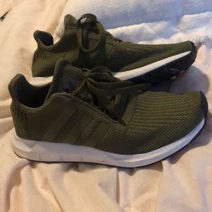 adidas running / workout shoes . olive green